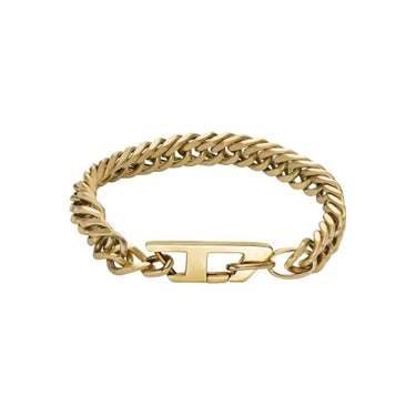 Diesel Herren Kettenarmband Gold Edelstahl Armband DX1511710, Einheitsgröße, Edelstahl, Kein Edelstein im Sale